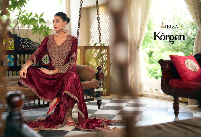 Korgen By Ibiza Viscose Velvet Wedding Salwar Suits Wholesale Shop In Surat